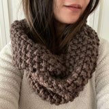 READY TO SHIP! Adult 100% Wool Double Hand Knit Scarf, Chocolate