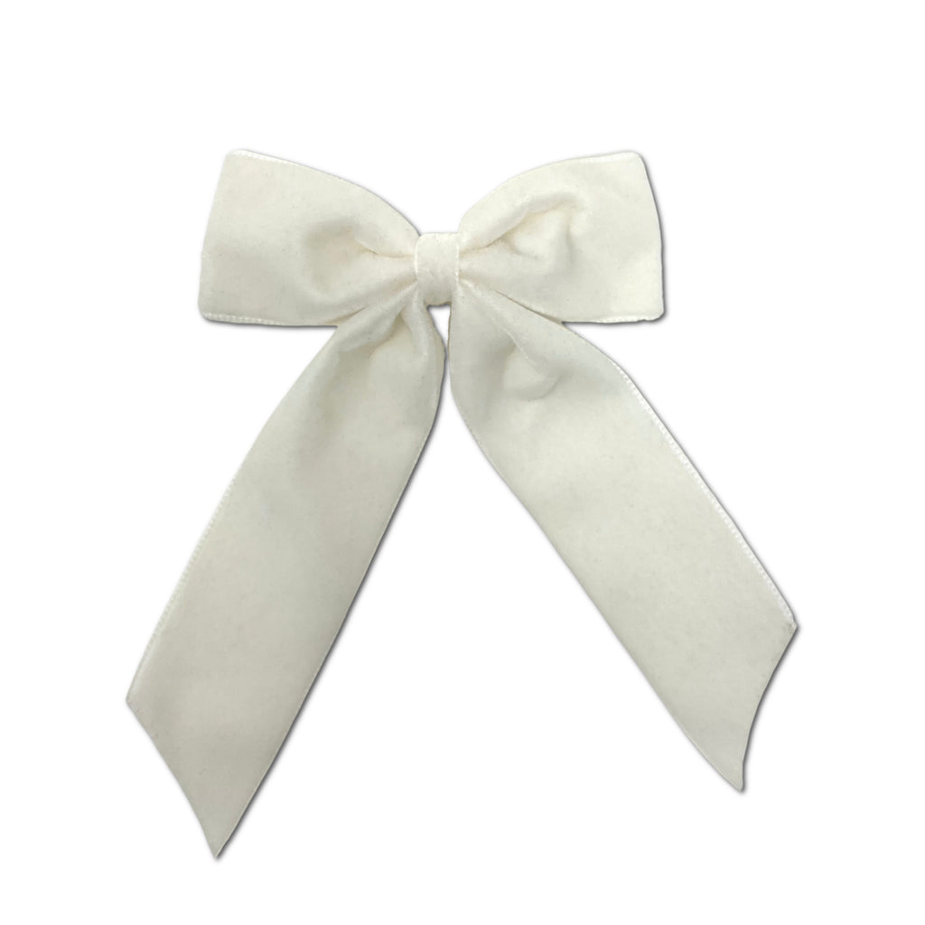 White Velvet Bow Neutral Color Bow Oversized Bow Fall 