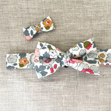 Itty Bitty Bow, Liberty of London Dusty Blue Floral