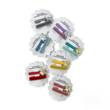 Shimmer Velvet Bar + Star Clip in Red, Set of 2