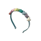 Rainbow Hearts Headband, Blue