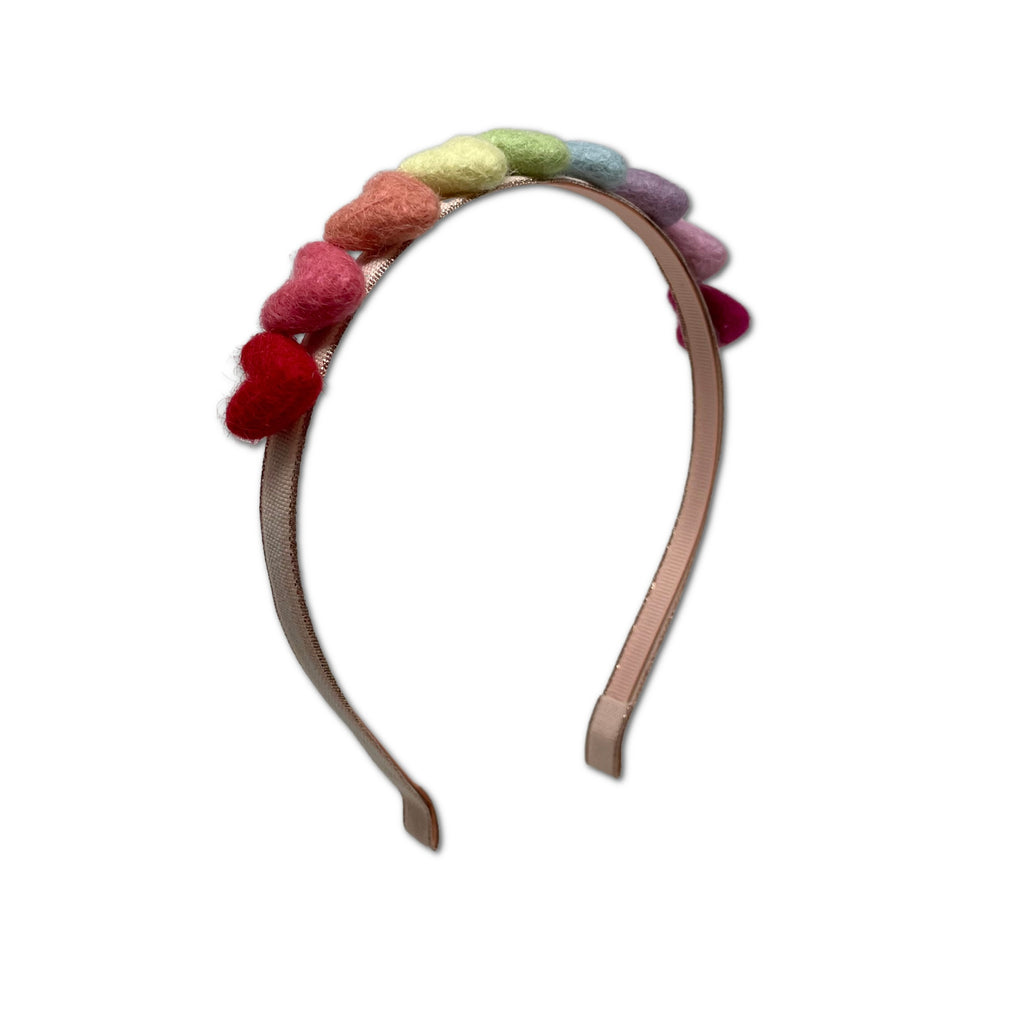 Rainbow Hearts Headband, Pink