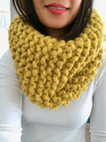 READY TO SHIP! Adult Naomi Extra Chunky Hand Knit Cowl Scarf, Mustard