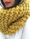 READY TO SHIP! Adult Naomi Extra Chunky Hand Knit Cowl Scarf, Mustard