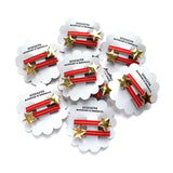 Send Chinatown Love Red/Gold Stripe Star Clips, set of 2