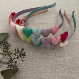 Rainbow Hearts Headband, Blue