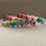 Rainbow Hearts Headband, Blue